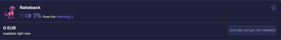 Information about the accrued rakeback will be displayed here
