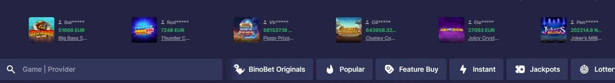 The row with the biggest winnings of the day